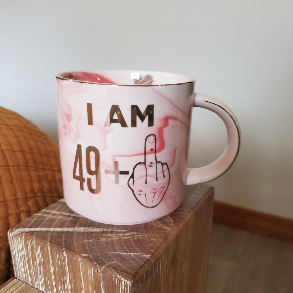 Pink and Gold Ceramic 50th Birthday Mug